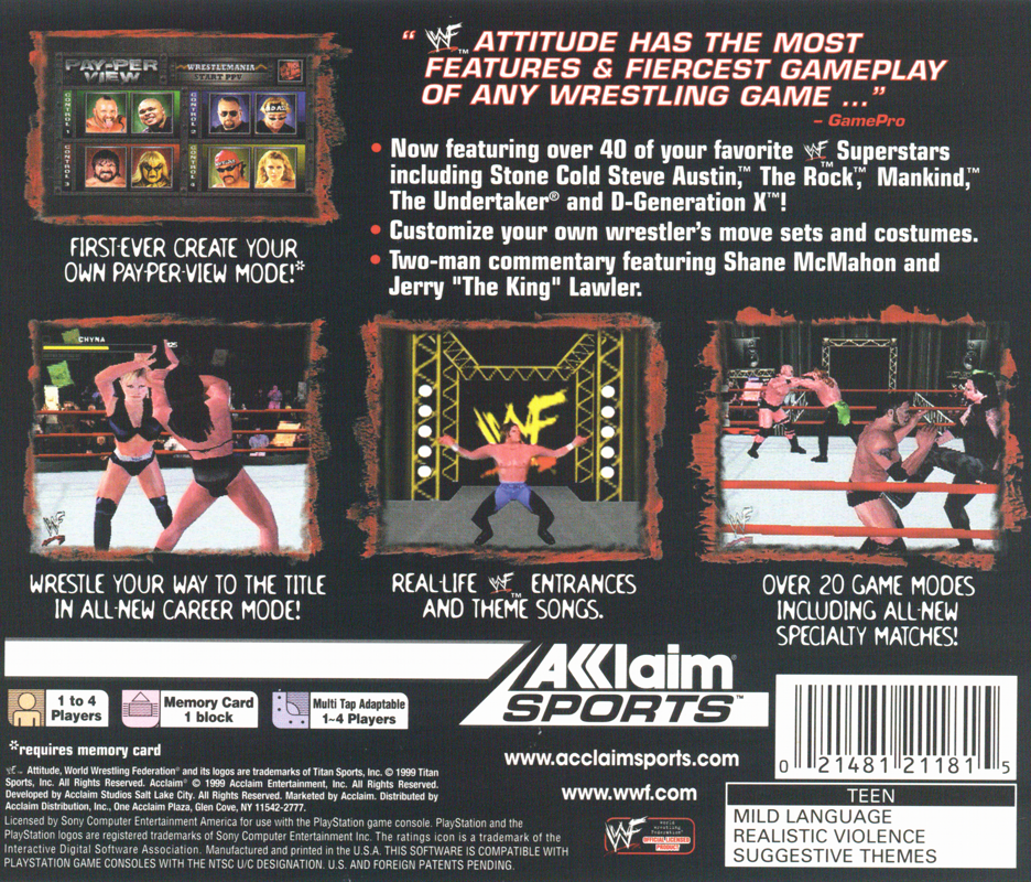 WWF Attitude [PlayStation] PWcatalog
