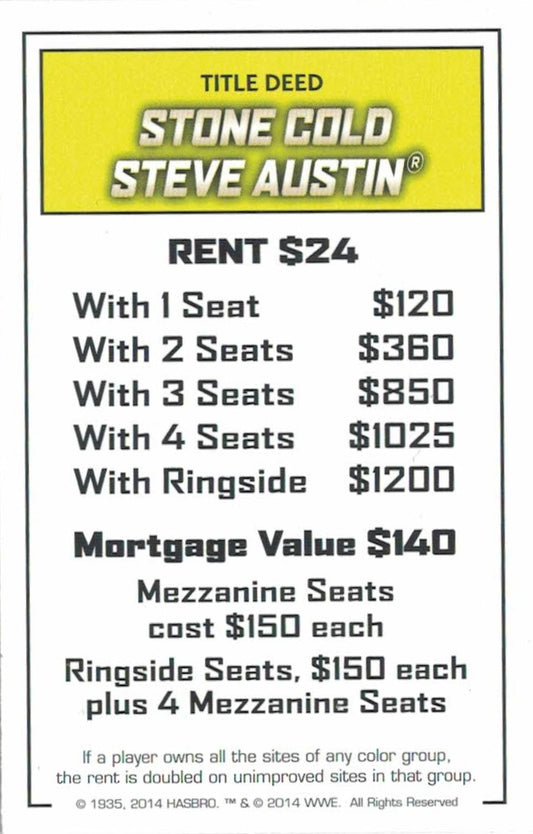 Stone Cold Steve Austin trading card PW Catalog