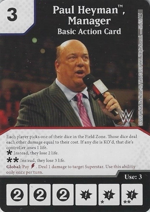 Paul Heyman, Manager – Basic Action Card trading card PW Catalog