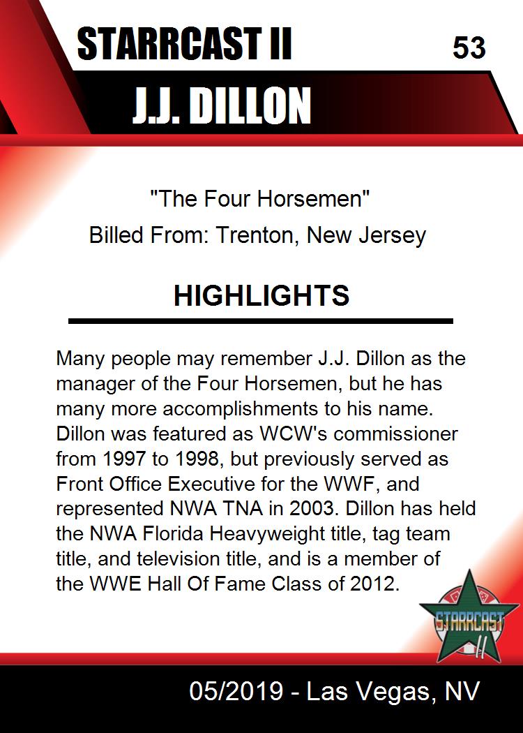 J.J. Dillon trading card PW Catalog