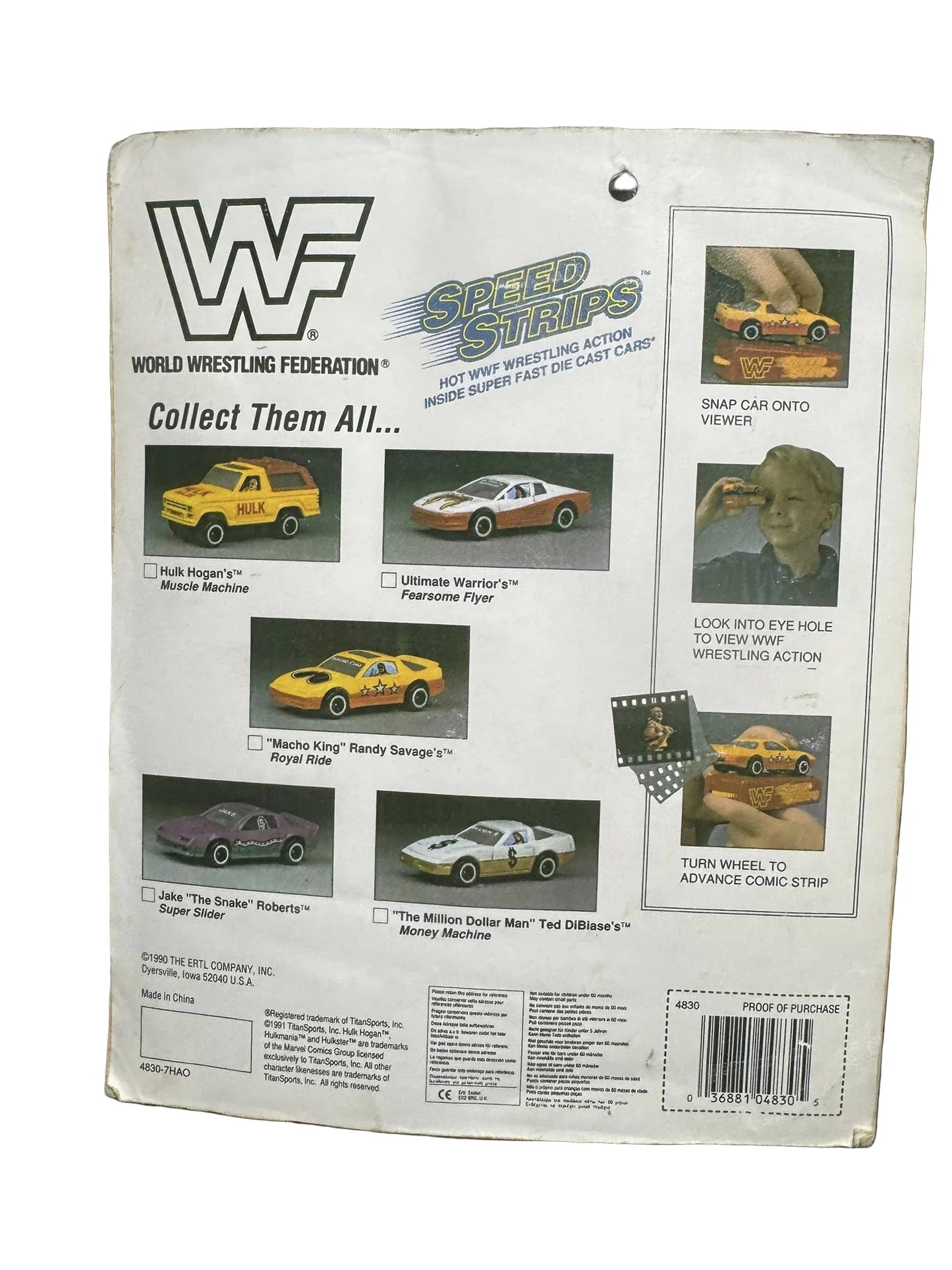 1990 ERTL Official WWF Speed Strips die-cast toy vehicle The Ultimate Warrior