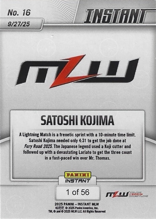 Satoshi Kojima – Satoshi Kojima Strikes Like Lightning trading card PW Catalog
