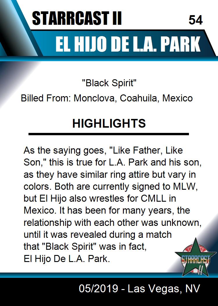 El Hijo de L.A. Park trading card PW Catalog