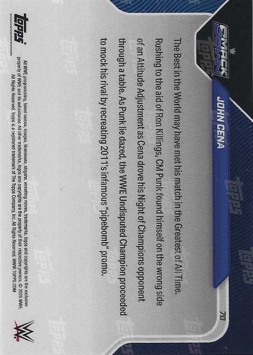 John Cena Pipebomb: Adds Insult to Injury Ahead of Title Clash trading card PW Catalog