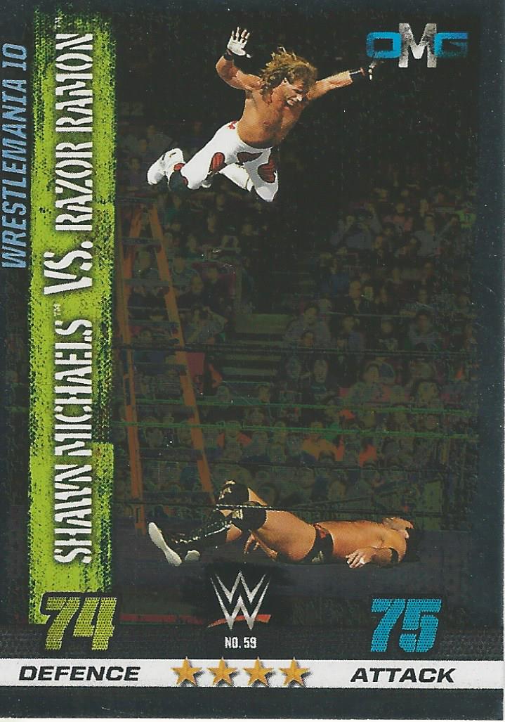 WWE Topps Slam Attax 10th Edition 2017 Shawn Michaels vs Razor Ramon #59