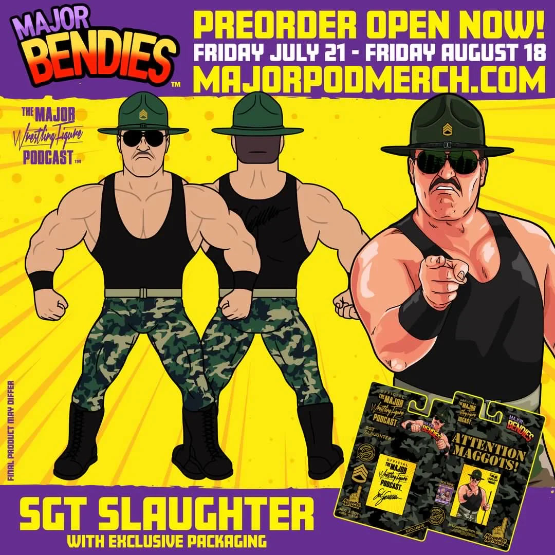 Major Wrestling Figure Podcast Major Bendies Sgt. Slaughter Action & Toy Figures PWcatalog