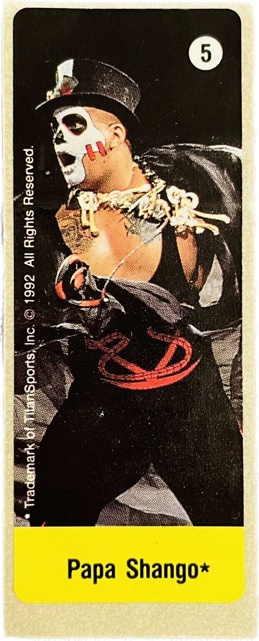 WWF Dunkin Bubble Gum Stickers (1992) No. 5 Papa Shango PW Catalog