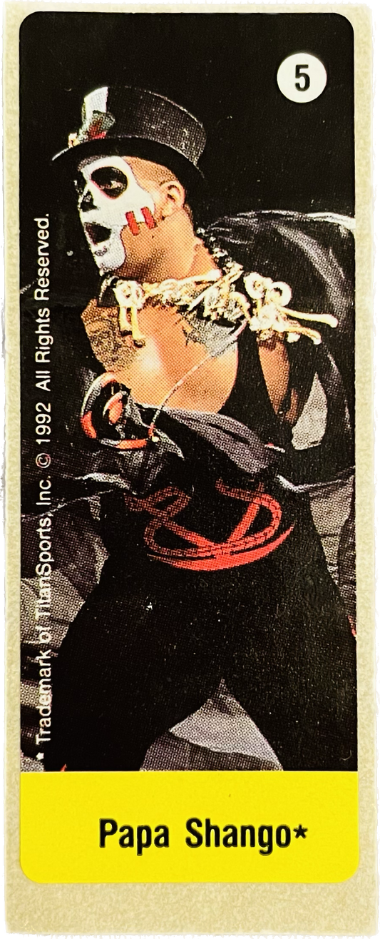 WWF Dunkin Bubble Gum Stickers (1992) No. 5 Papa Shango PW Catalog