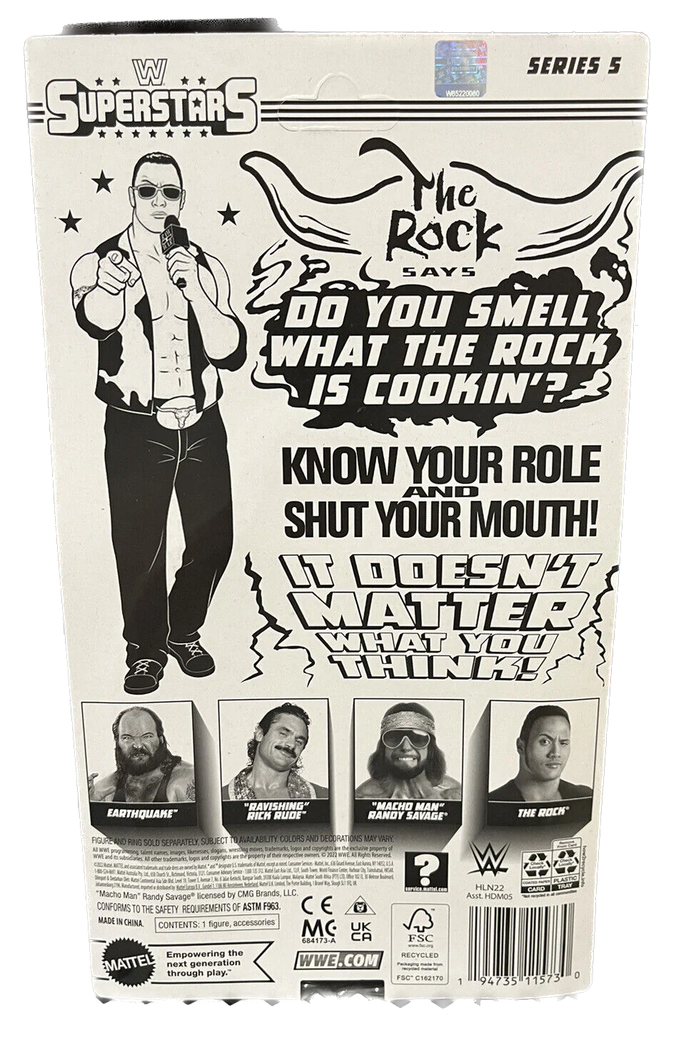 WWE Superstars Series 5 The Rock PW Catalog