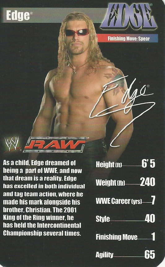 WWE Top Trumps Superstars 1 2005 Edge trading card PW Catalog