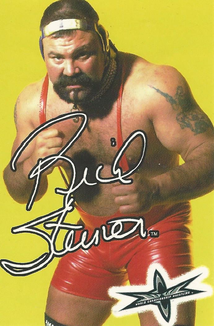 WCW Crazy Planet Stickers 1999 Rick Steiner trading card PW Catalog