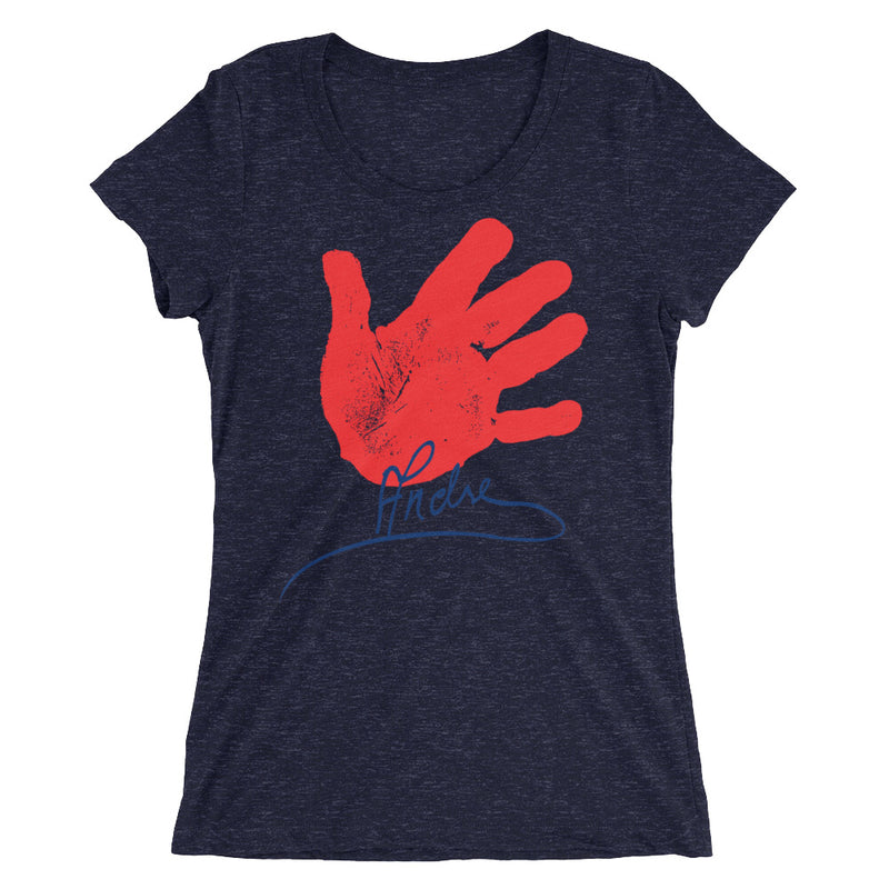 Andre the Giant "Handprint Signature" Women's Tri-Blend T-Shirt T-Shirt PW Catalog