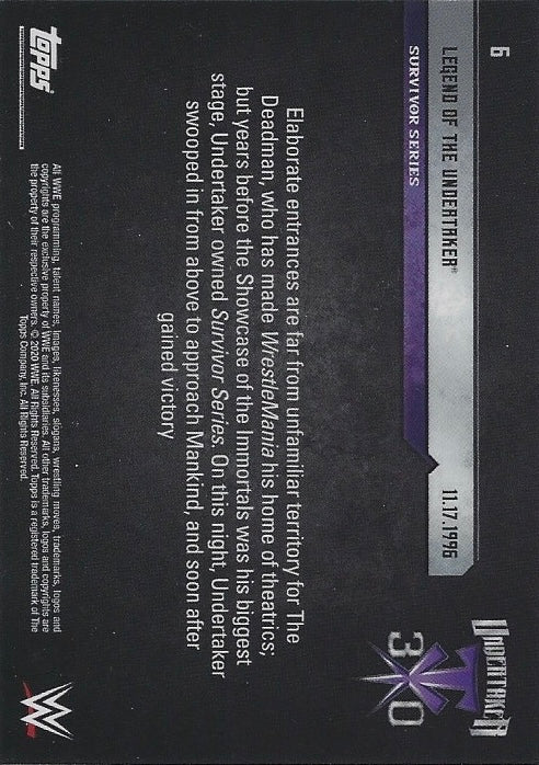 11.17.1996 – Descending From Above trading card PW Catalog