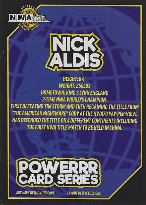 Nick Aldis trading card PW Catalog