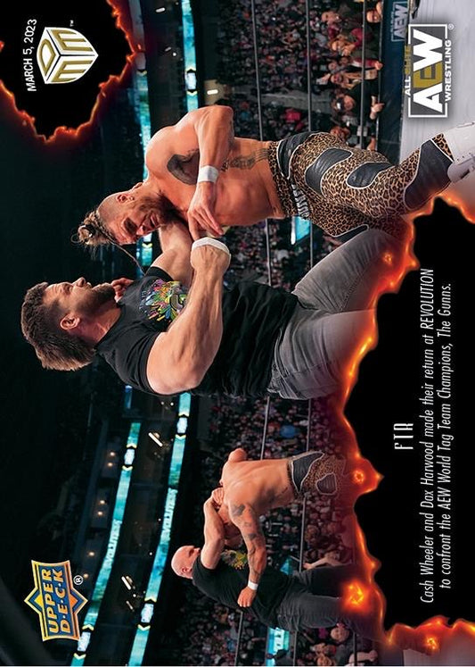 FTR – Cash Wheeler and DAX Harwood Made Their Return at Revolution to Confront the AEW World TAG Team Champions, the Gunns trading card PW Catalog