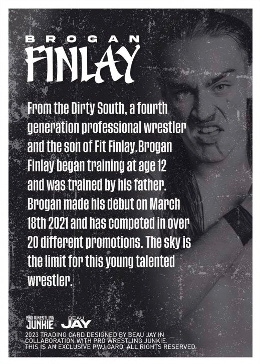 Brogan Finlay trading card PW Catalog
