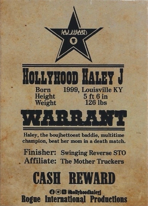 Hollyhood Haley J trading card PW Catalog