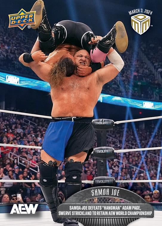 Samoa JOE – Samoa JOE Defeats “Hangman” Adam Page, Swerve Strickland to Retain AEW World Championship