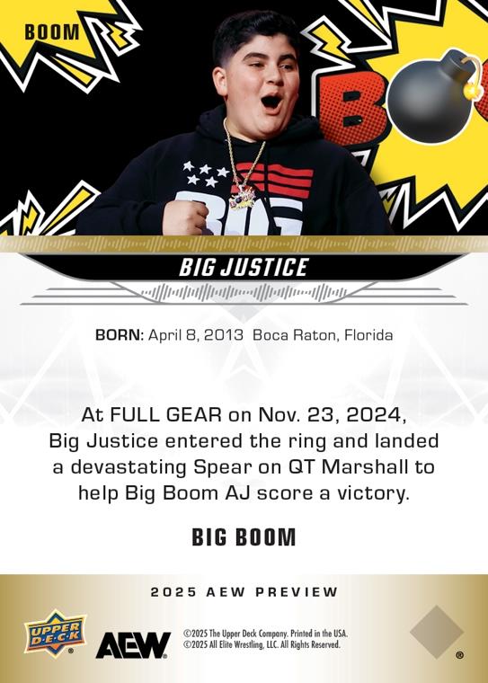 Big Justice trading card PW Catalog