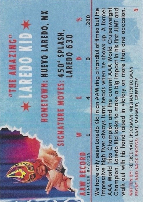 “The Amazing” Laredo Kid trading card PW Catalog