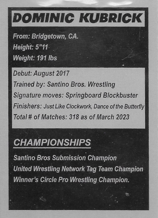 DOM Kubrick trading card PW Catalog