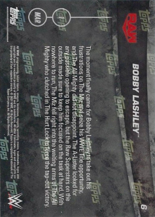 Bobby Lashley Wins the WWE Championship trading card PW Catalog