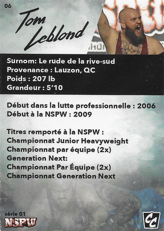 TOM Leblond trading card PW Catalog
