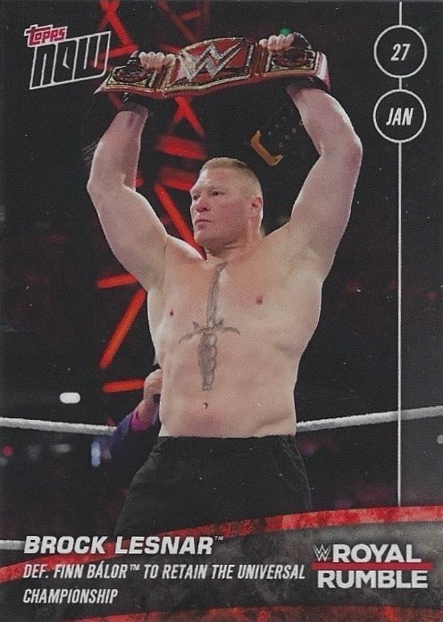 Brock Lesnar DEF. Finn Bálor to Retain the Universal Championship trading card PW Catalog