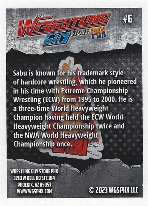 Sabu trading card PW Catalog