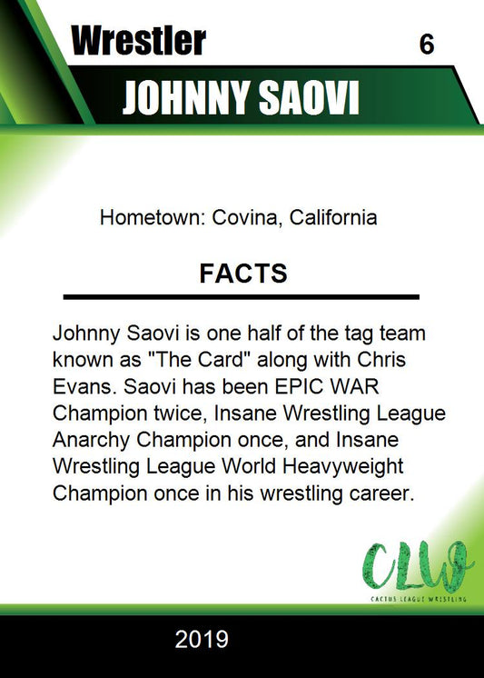 Johnny Saovi Trading Card PWcatalog