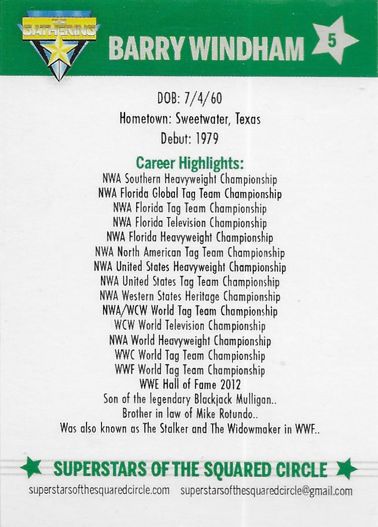 Barry Windham trading card PW Catalog