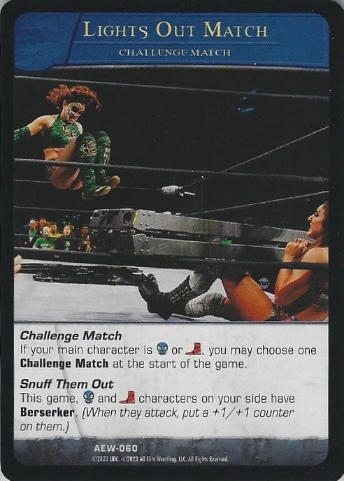 Lights Out Match trading card PW Catalog