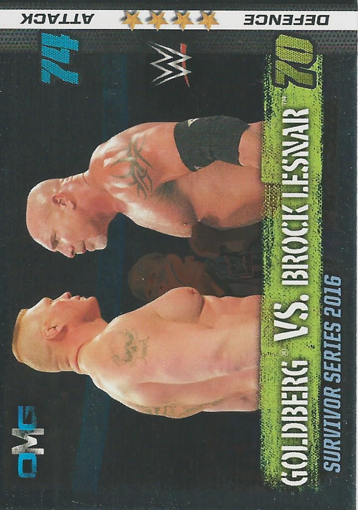 WWE Topps Slam Attax 10th Edition 2017 Goldberg vs Brock Lesnar #60