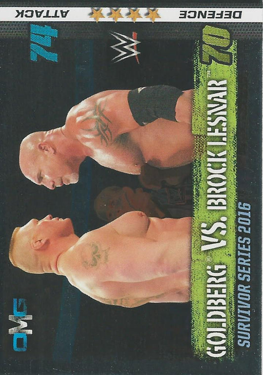 WWE Topps Slam Attax 10th Edition 2017 Goldberg vs Brock Lesnar #60
