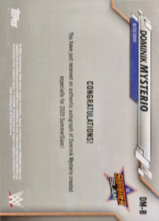 Dominik Mysterio trading card PW Catalog