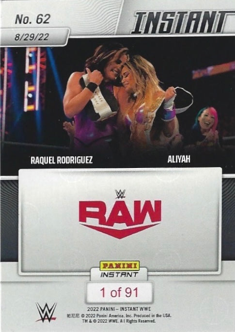 Raquel Rodriguez / Aliyah – New WWE Women’s TAG Team Champions trading card PW Catalog