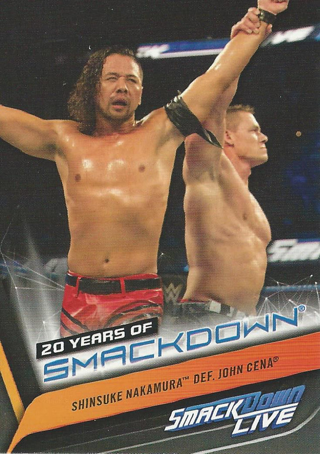 WWE Topps Smackdown 2019 John Cena and Shinsuke Nakamura SD-41 trading card PW Catalog