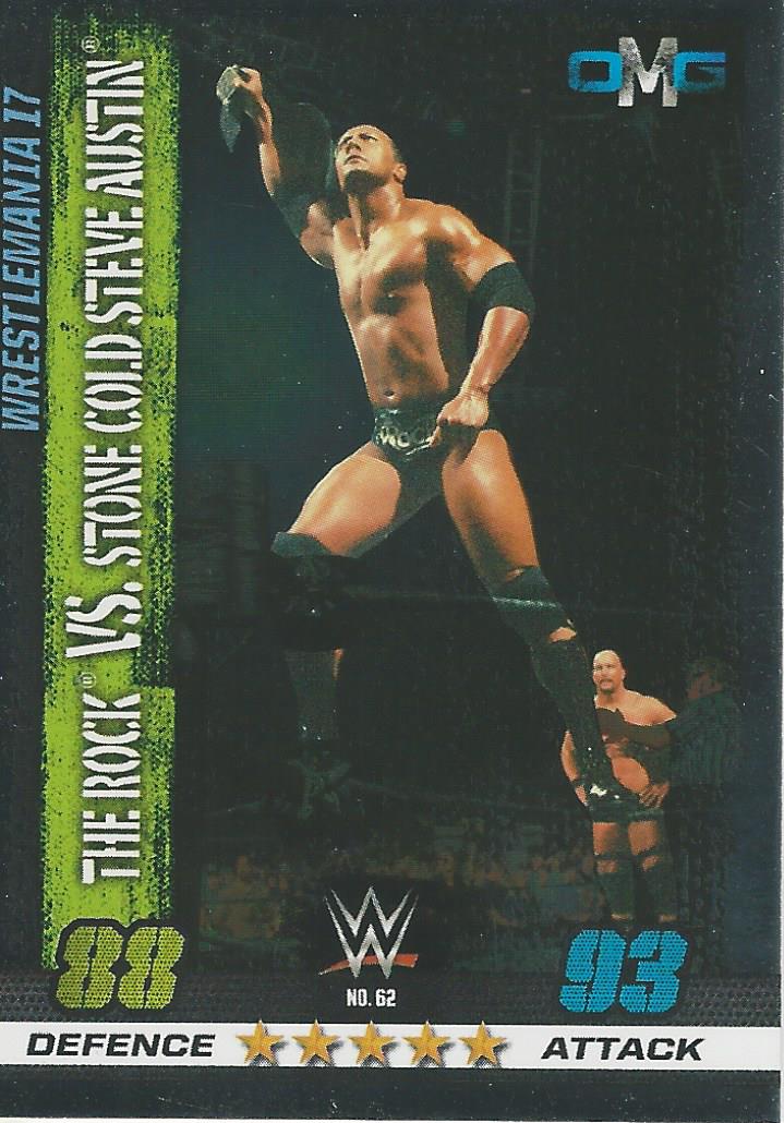 WWE Topps Slam Attax 10th Edition 2017 The Rock vs Steve Austin #62