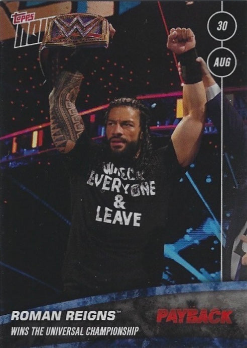Roman Reigns Wins the Universal Championship trading card PW Catalog