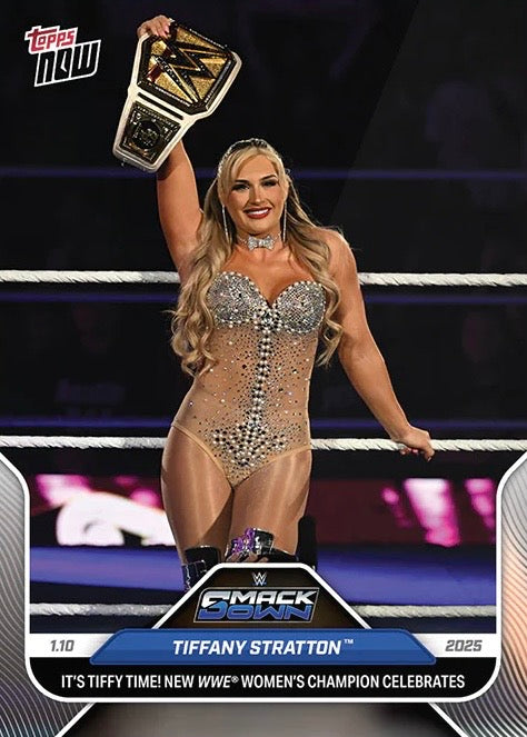 Tiffany Stratton IT’S Tiffy Time! New WWE Women’s Champion Celebrates trading card PW Catalog