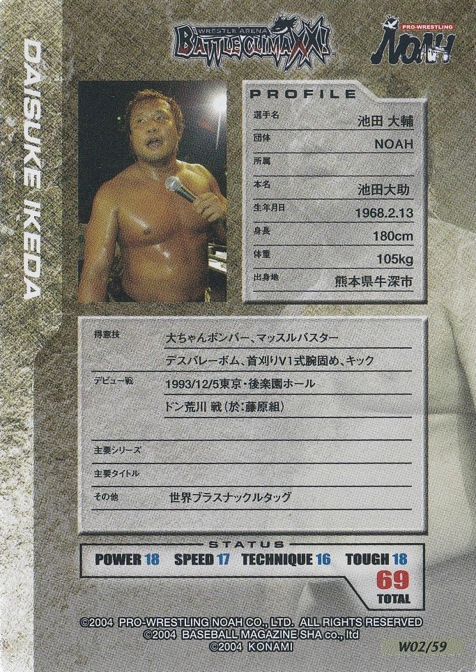 Daisuke Ikeda trading card PW Catalog
