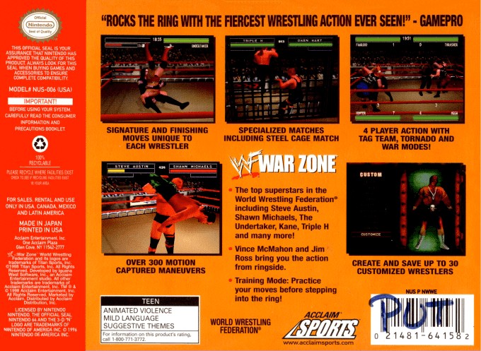 WWF War Zone [Nintendo 64] PWcatalog