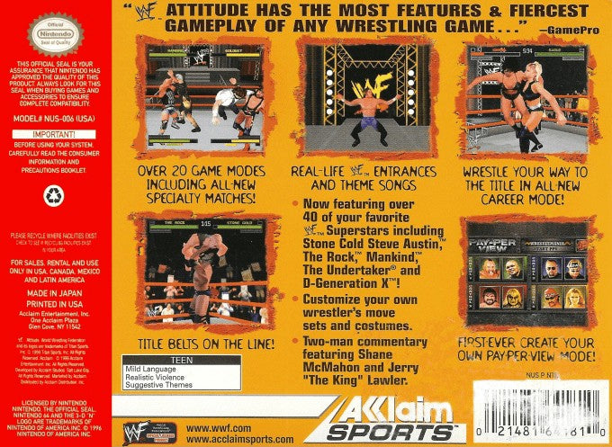 WWF Attitude [Nintendo 64] PWcatalog