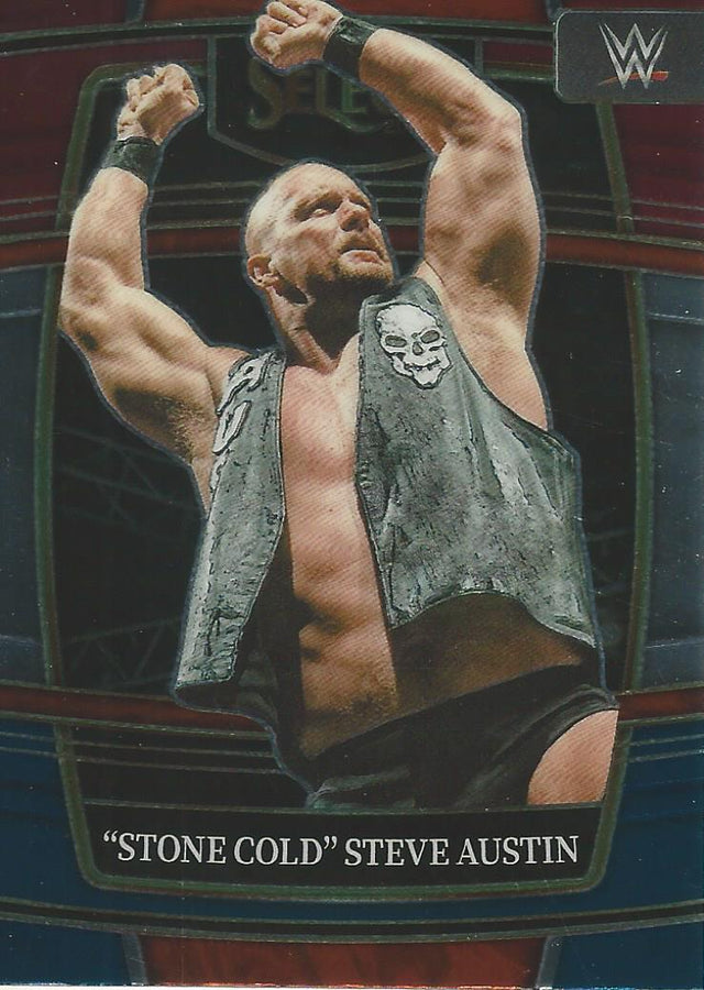 WWE Panini Select 2022 Red/Silver/Blue Stone Cold Steve Austin #55