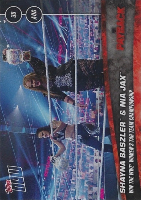 Shayna Baszler & NIA JAX Win the WWE Women’s TAG Team Championship trading card PW Catalog