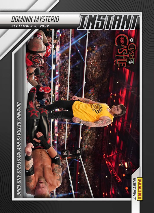 Dominik Mysterio – Dominik Betrays REY Mysterio and Edge trading card PW Catalog