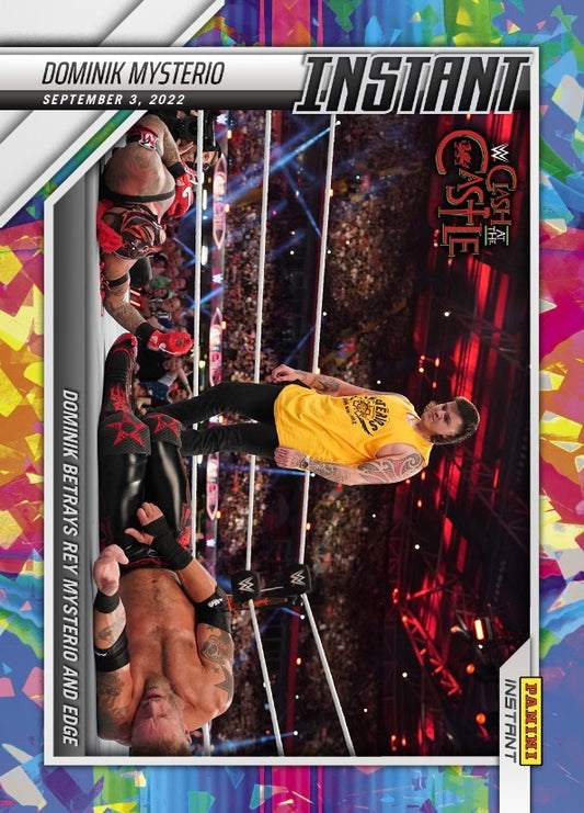 Dominik Mysterio – Dominik Betrays REY Mysterio and Edge trading card PW Catalog