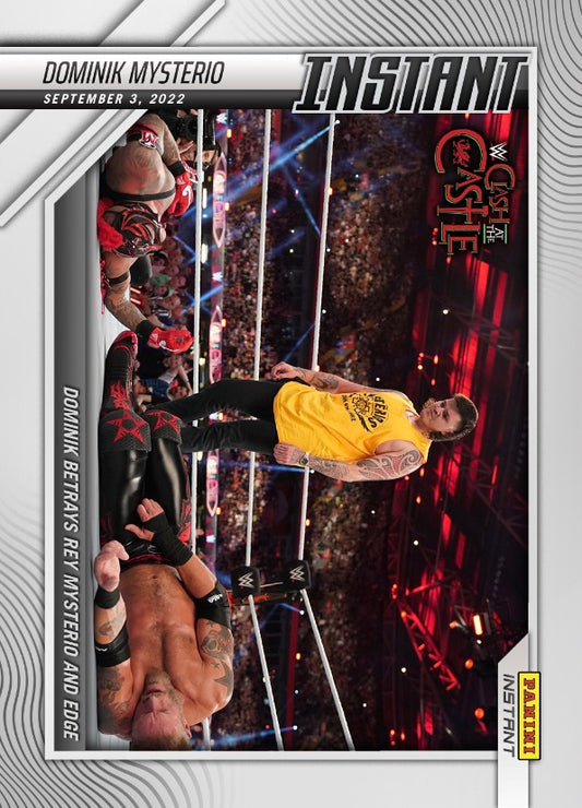 Dominik Mysterio – Dominik Betrays REY Mysterio and Edge trading card PW Catalog