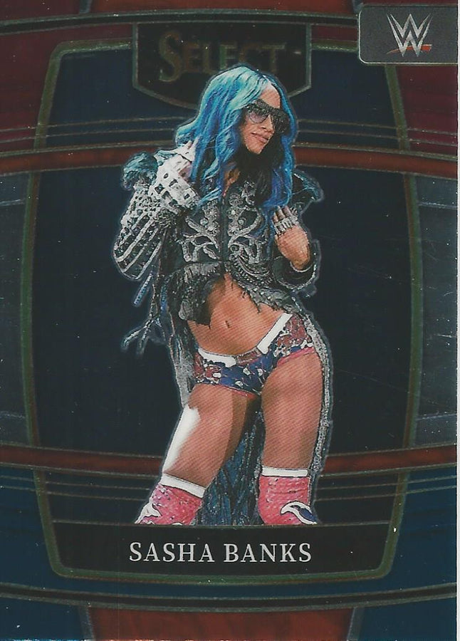 WWE Panini Select 2022 Red/Silver/Blue Sasha Banks #86