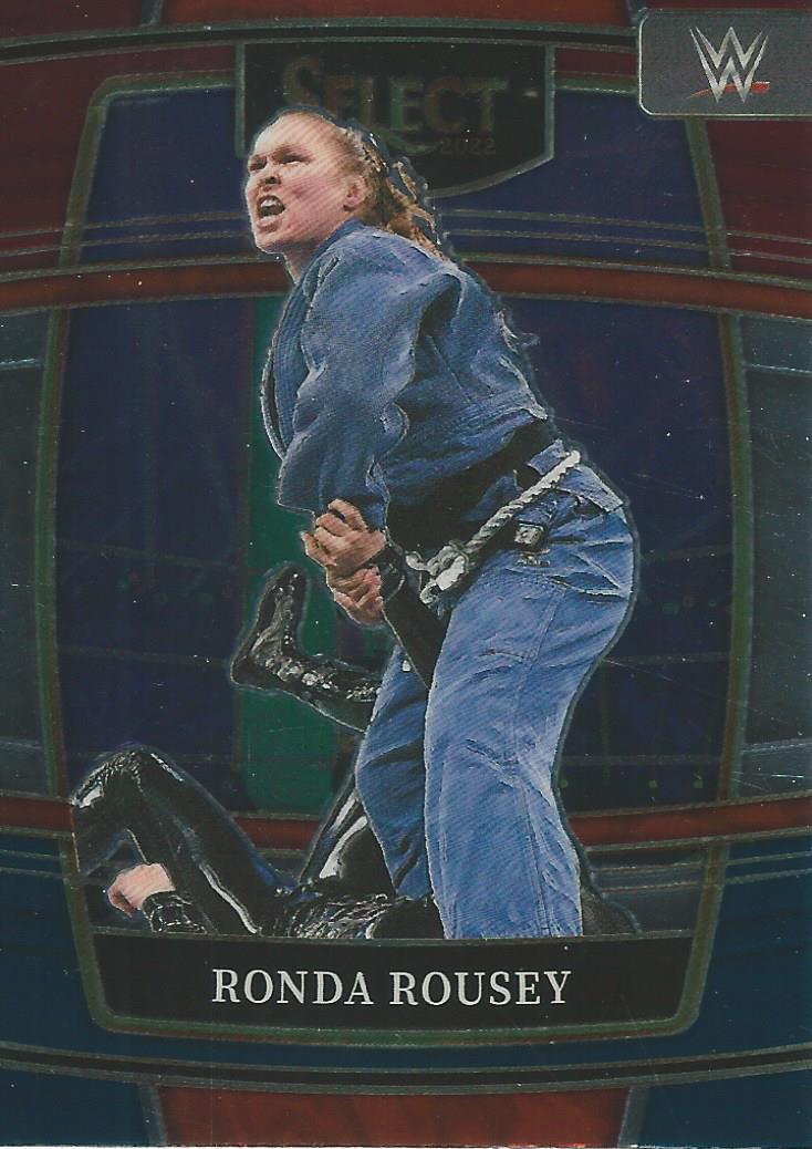 WWE Panini Select 2022 Red/Silver/Blue Ronda Rousey #90